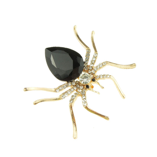 Sparkly Womens Christmas Party Birthday Gift Saree Scarf Diamante Rhinestone Crystal Fancy Dress Bling Brooch Badge Breastpin Corsage Pin Halloween Animal Insect Spider Boxed