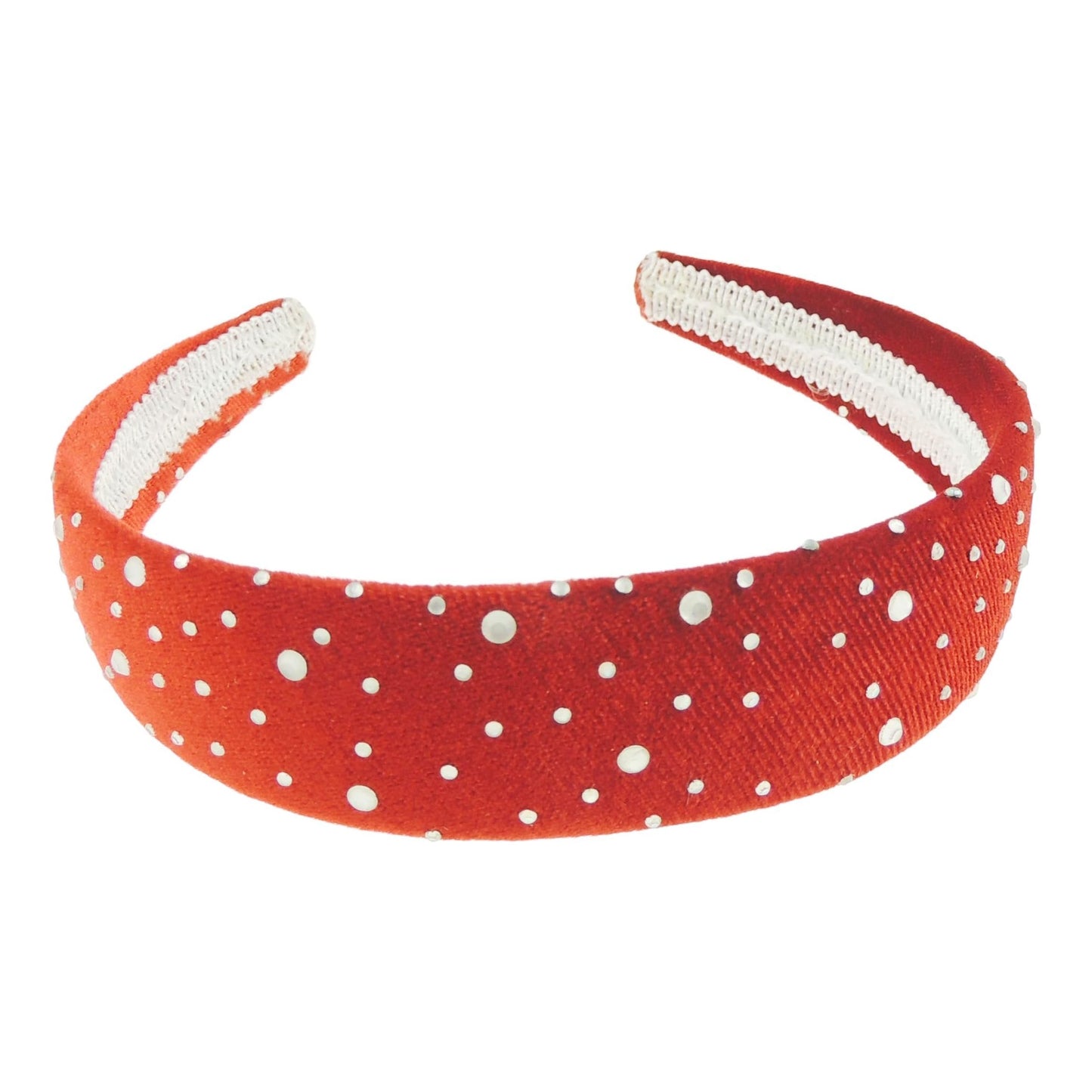 Sparkly Girls SMALL HEAD Women Velvet Winter Evening 3cm Winter Velvet Crystal Diamante Bling Wedding Party Birthday Christmas Bridesmaid Headband Alice Band Hair Accessories Hairband (Red)