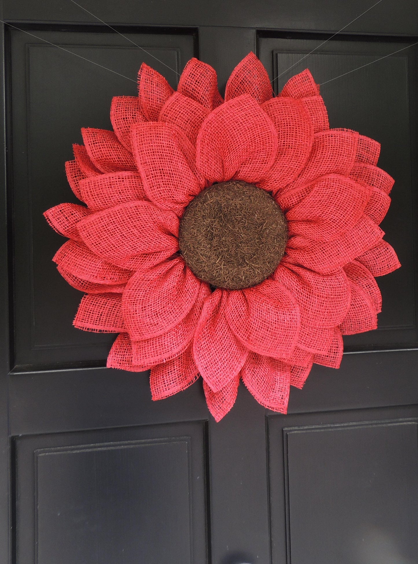 Flower Wreath, Red Front Door Wreath, Large Daisy Mesh Wreath, Summer Floral Door Decor, Everyday Flower Wreath, Gift Idea For Her Mum