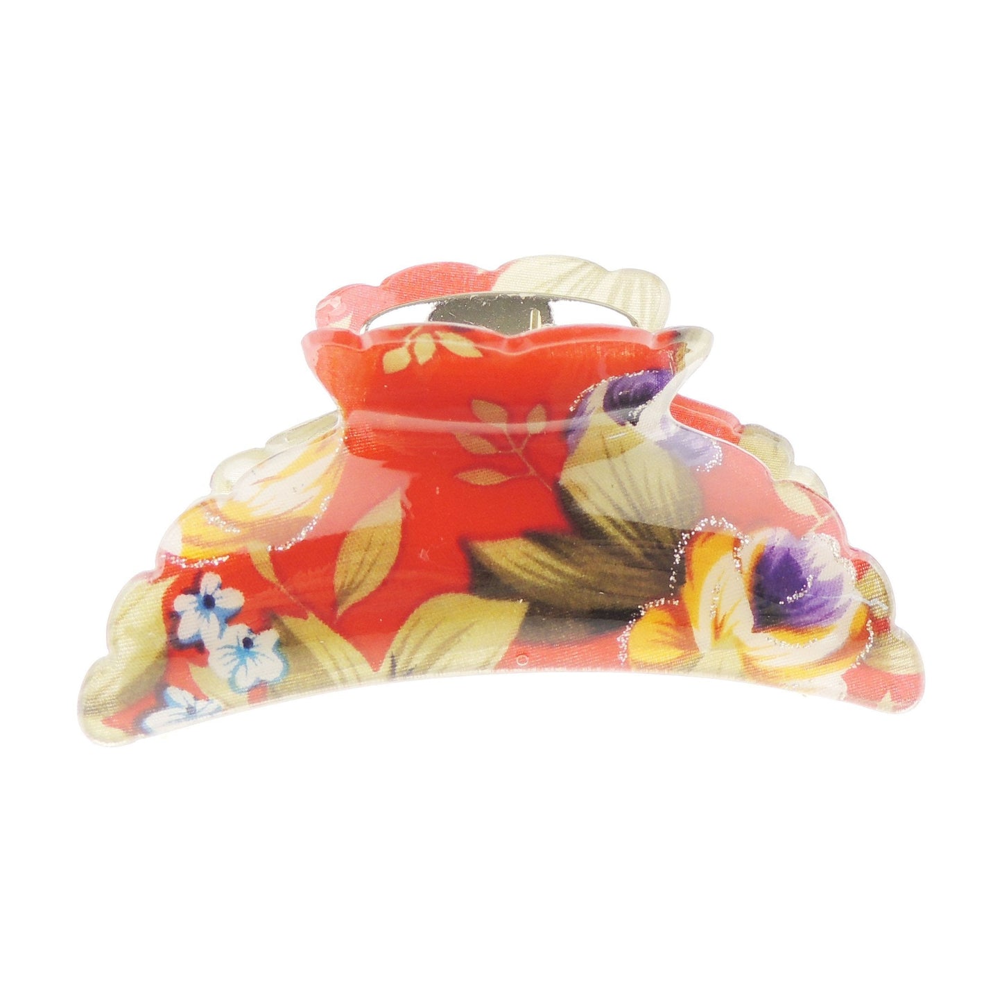 Womens Girls School Uniform Work Plastic Wedding Party Prom Birthday Hair Up Do Octopus Bulldog Butterfly 9cm Large Crab Spider Styling Claw Grip Clamp Clip Floral Rose Begonia Leaves Print