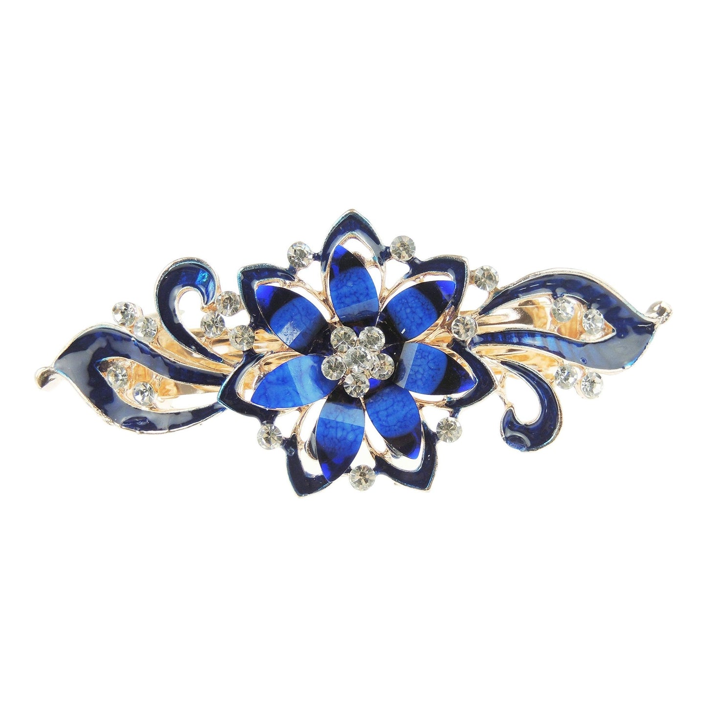 Ladies Enamel & Diamante Evening Occasion Stencil Hair Barrette Clip Pointy Flower Star