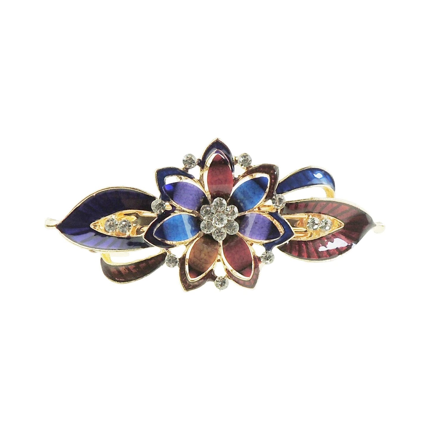 Ladies Enamel & Diamante Evening Occasion Stencil Hair Barrette Clip Pointy Flower Star