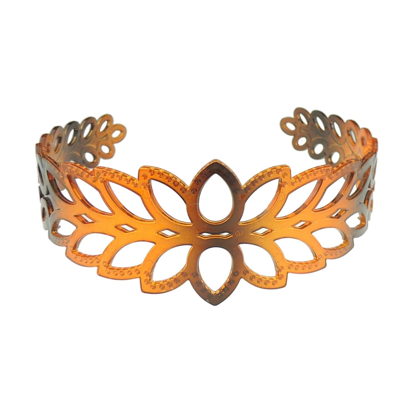 GIRLS SMALL HEAD LADIES School Uniform Work Gym Yoga Birthday Party Hair Accessories Plain Plastic Wide Stencil Short Long Hair Headband Alice Band Hairband Pointy Floral Flower (Brown)