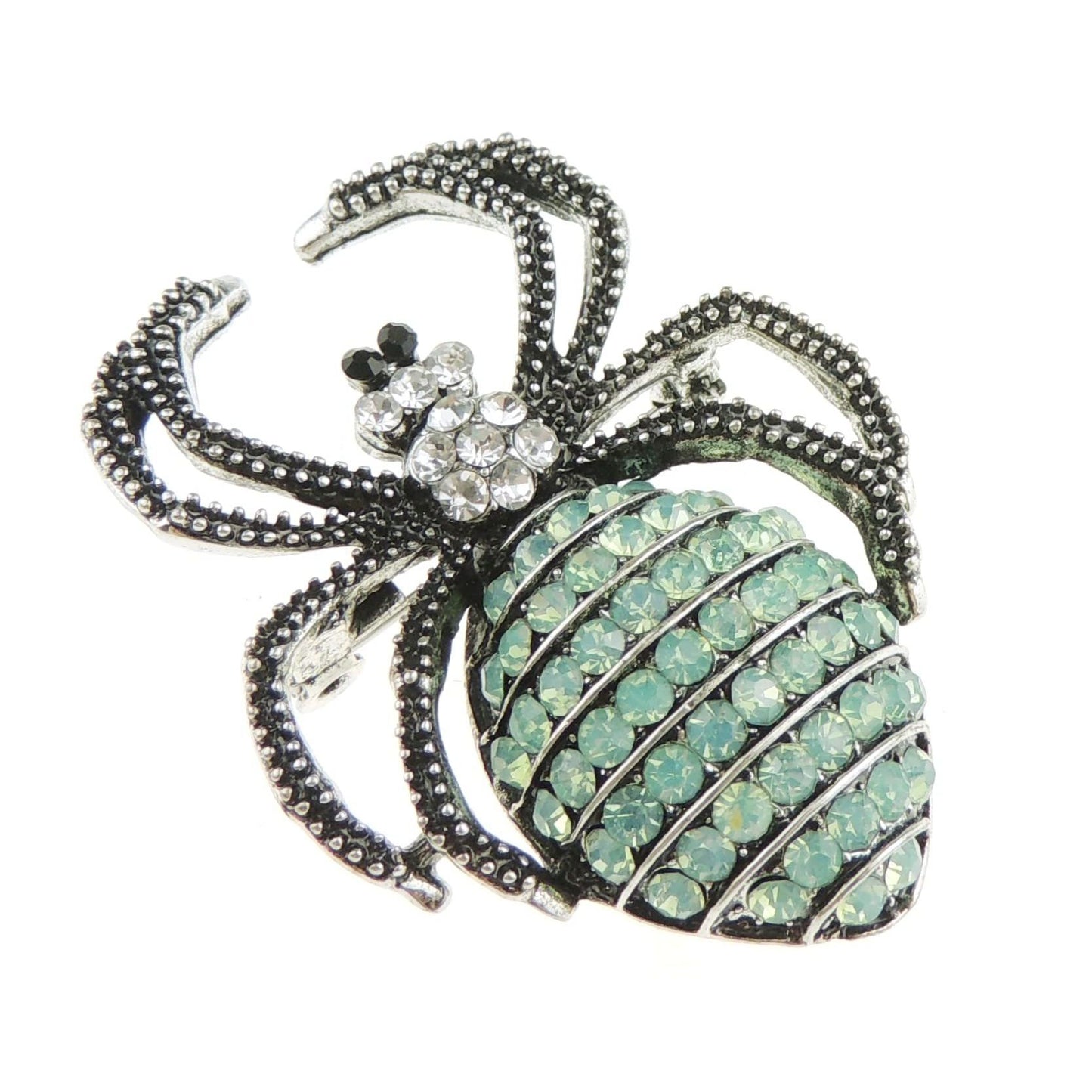 Sparkly Womens Christmas Party Birthday Gift Saree Scarf Diamante Rhinestone Crystal Fancy Dress Bling Brooch Badge Breastpin Corsage Pin Halloween Animal Insect Spider Silver Tone