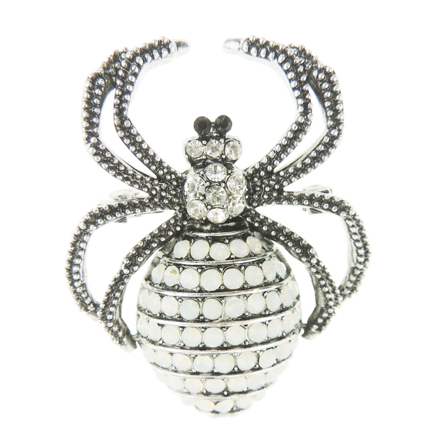 Sparkly Womens Christmas Party Birthday Gift Saree Scarf Diamante Rhinestone Crystal Fancy Dress Bling Brooch Badge Breastpin Corsage Pin Halloween Animal Insect Spider Silver Tone