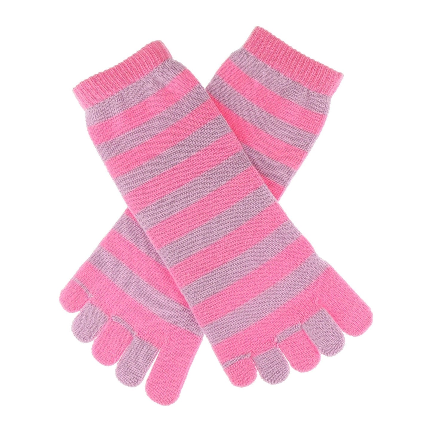 Glamour Girlz Soft & Comfortable Girls Ladies Lounge Long Multi-coloured Stripe Toe Socks 4-6 UK