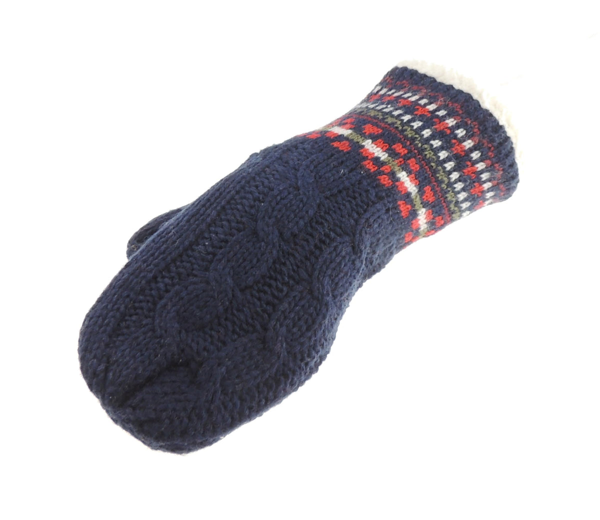 Womens Girls Soft Luxury Knitted Knit Fair Isle Thermal Fleece Lined Warm Winter Outdoor Hiking Cold Weather Skiing Snowboarding Christmas Birthday Hand Warmers Gloves Mitts Mittens (Red)