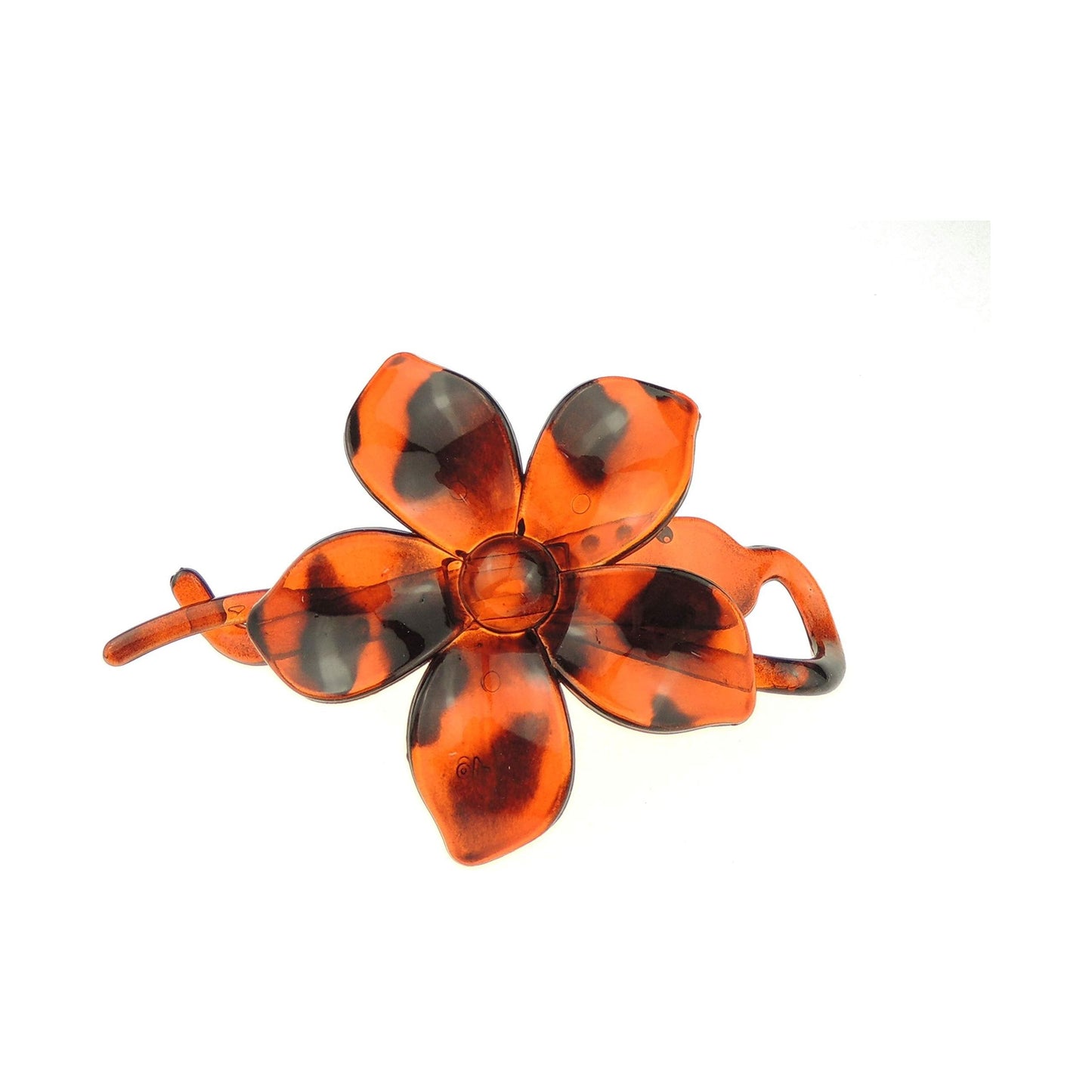 Ladies Glossy Flower 11cm Hair Clamp Twist Pin Clip