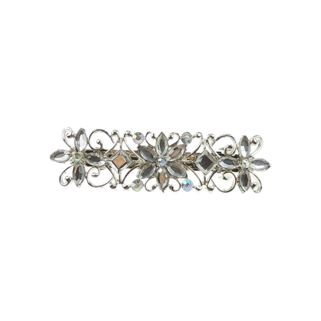 Ladies 10cm Sparkly Evening Crystal Hair Barrette Clip