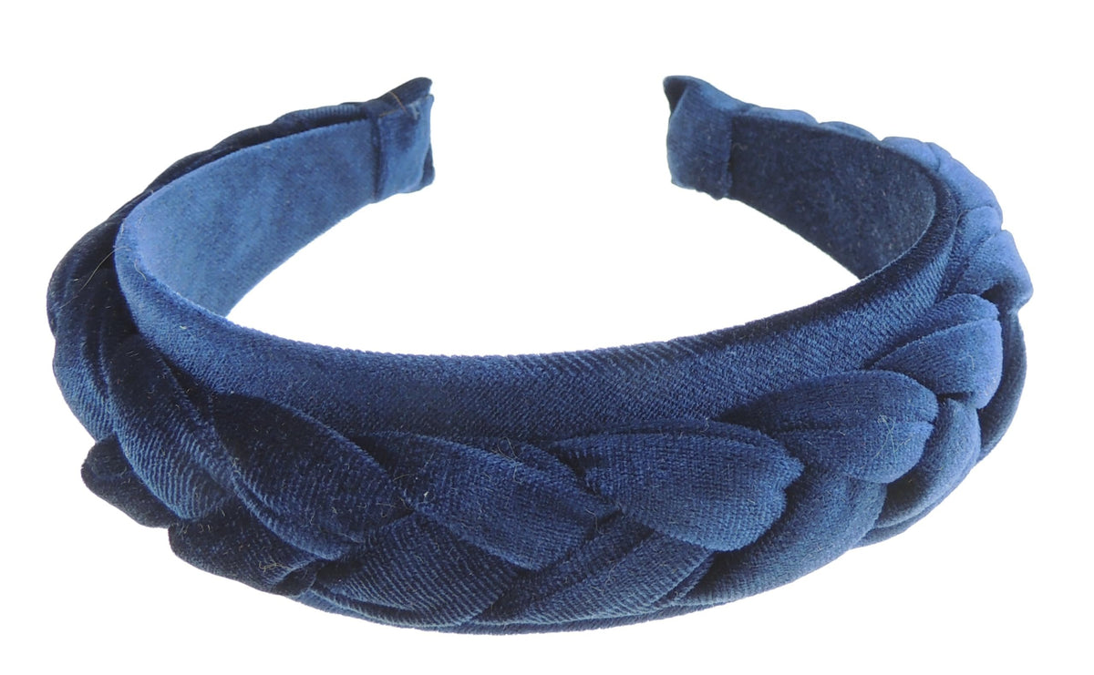 Glamour Girlz Women's Velvet Plaited Braided Headband - Luxury Wedding Evening Alice Band