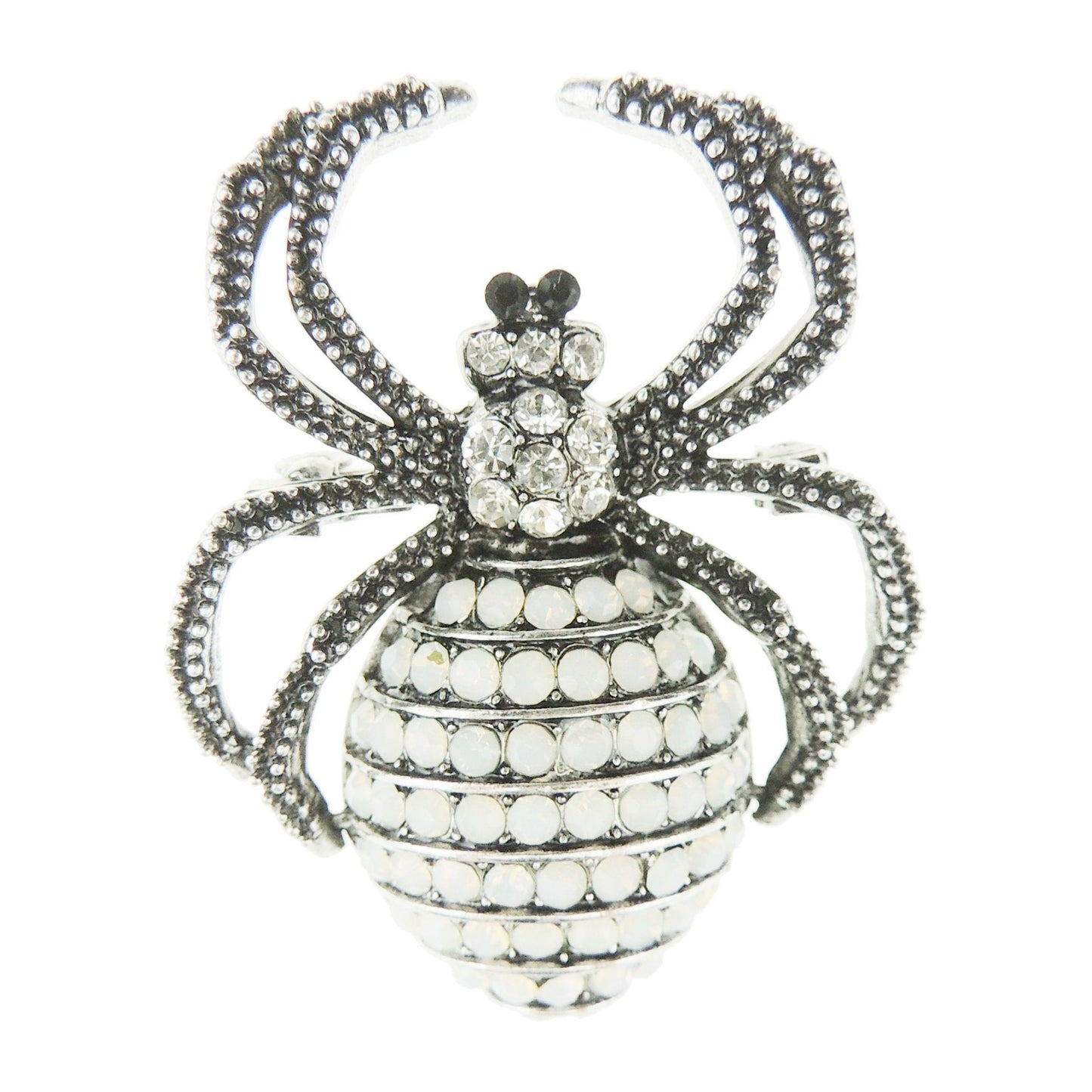 Sparkly Womens Christmas Party Birthday Gift Saree Scarf Diamante Rhinestone Crystal Fancy Dress Bling Brooch Badge Breastpin Corsage Pin Halloween Animal Insect Spider Silver Tone