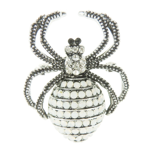 Sparkly Womens Christmas Party Birthday Gift Saree Scarf Diamante Rhinestone Crystal Fancy Dress Bling Brooch Badge Breastpin Corsage Pin Halloween Animal Insect Spider Silver Tone