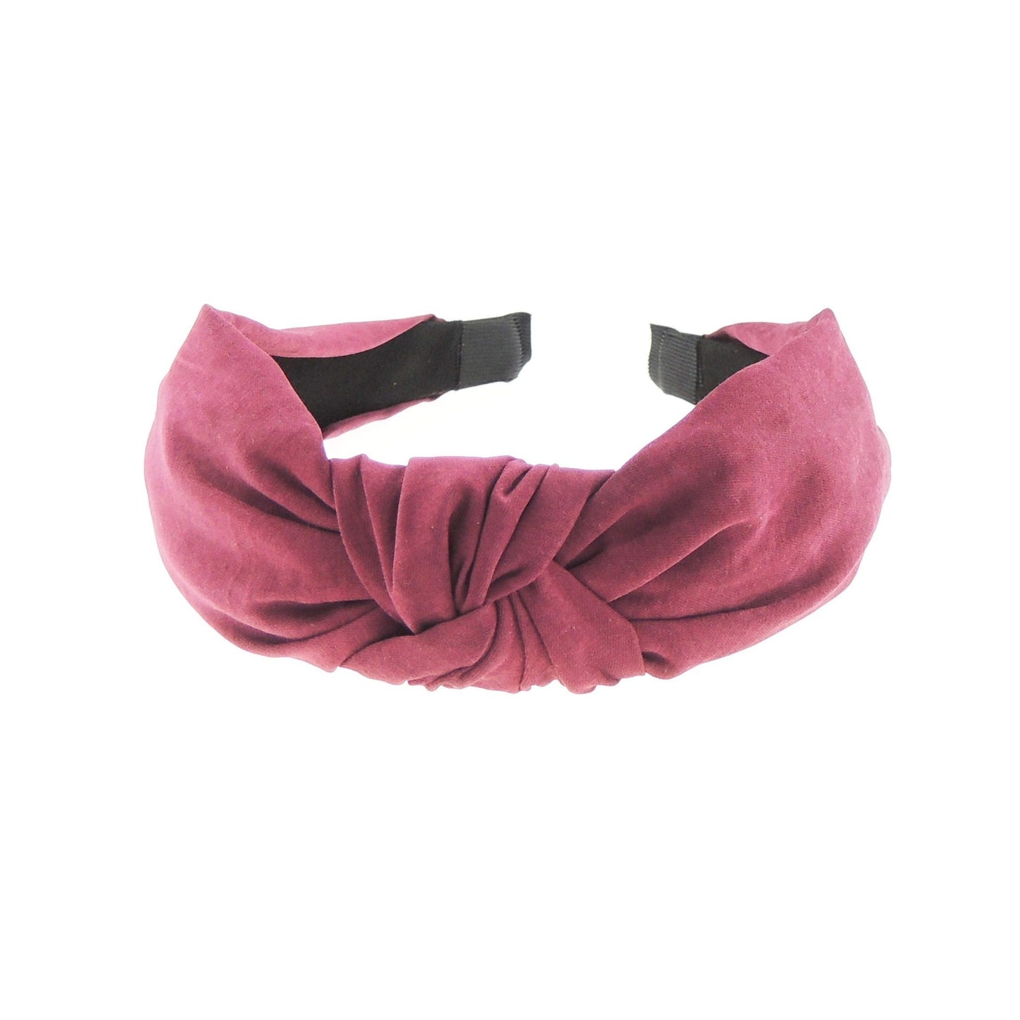 Womens Girls Autumn Winter Plain Work Everyday Christmas Bridal Party Fabric Suede Look Headband Hair Accessories Styling Top Knot Knotted Turban Retro 60s Alice Band Head Hairband (Wine)