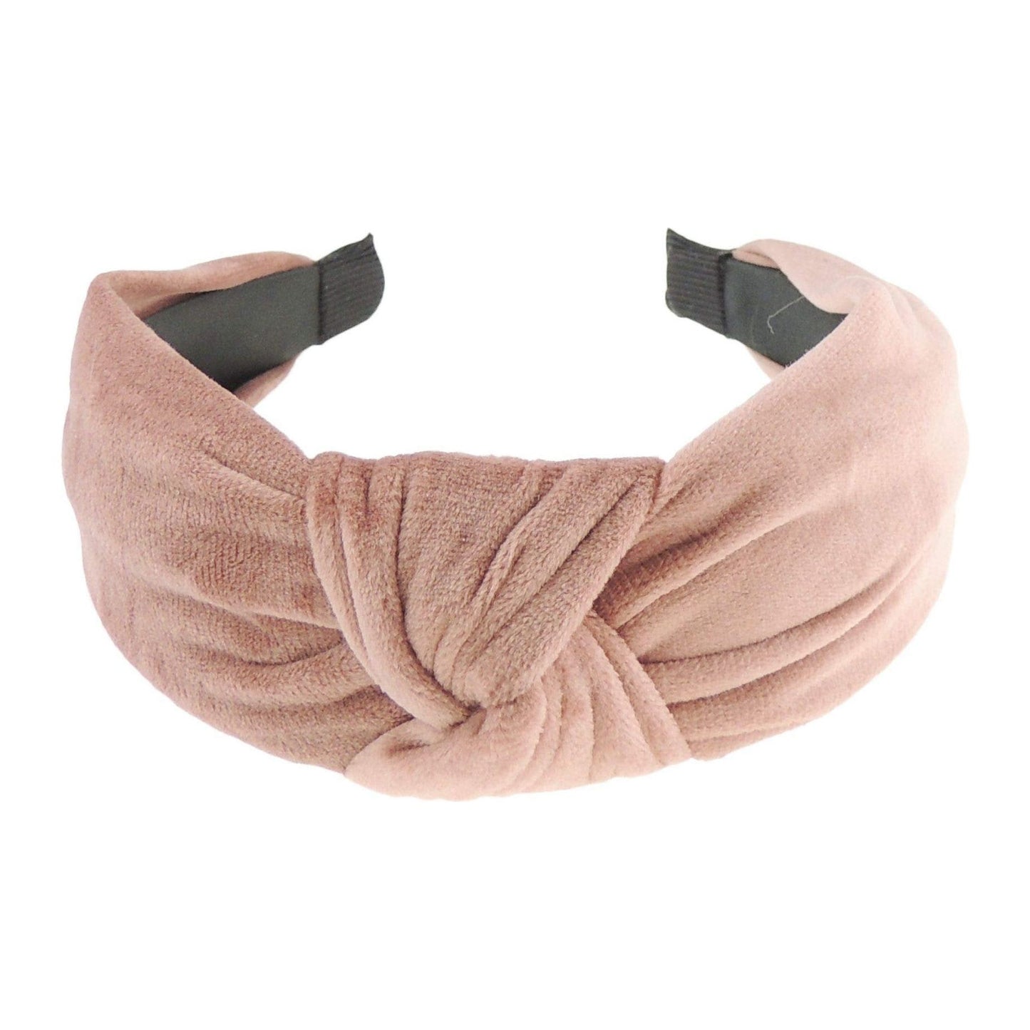 Velvet Knotted Wide Top Knot Twist Twisted Fabric Turban Evening Winter Boho Vintage Headband Alice Band Women, Hair Accessories Hairband Christmas Birthday Wedding Bridesmaid (Light Brown)