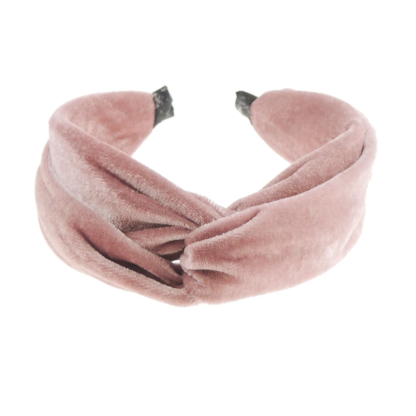 Womens Luxury Velvet Twist Knotted Turban Vintage Boho Wide Winter Evening Wedding Party Bridal Christmas Birthday Bridesmaid Headband Alice Band Hair Accessories Hairband, Gift Idea (Nude)