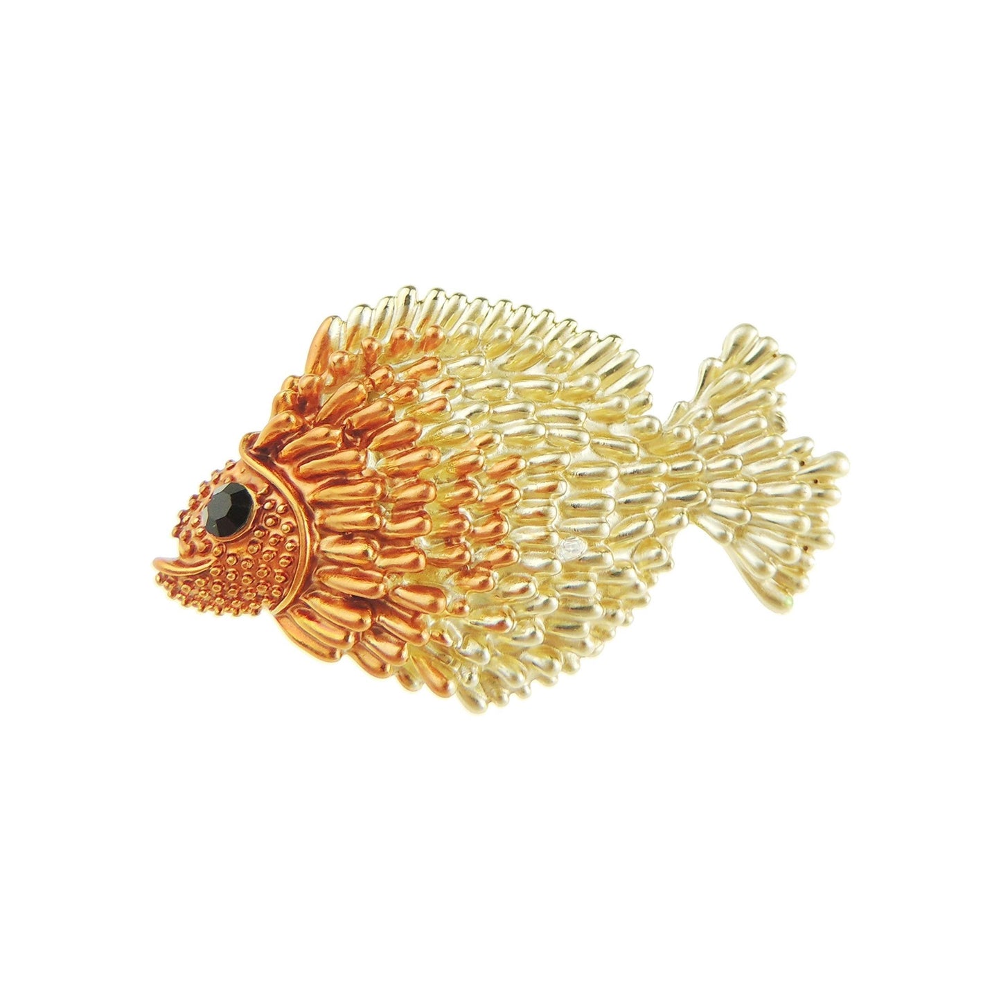 Ladies 3D Speckled Enamel Scorpion Tropical Piranha Fish Formal Brooch