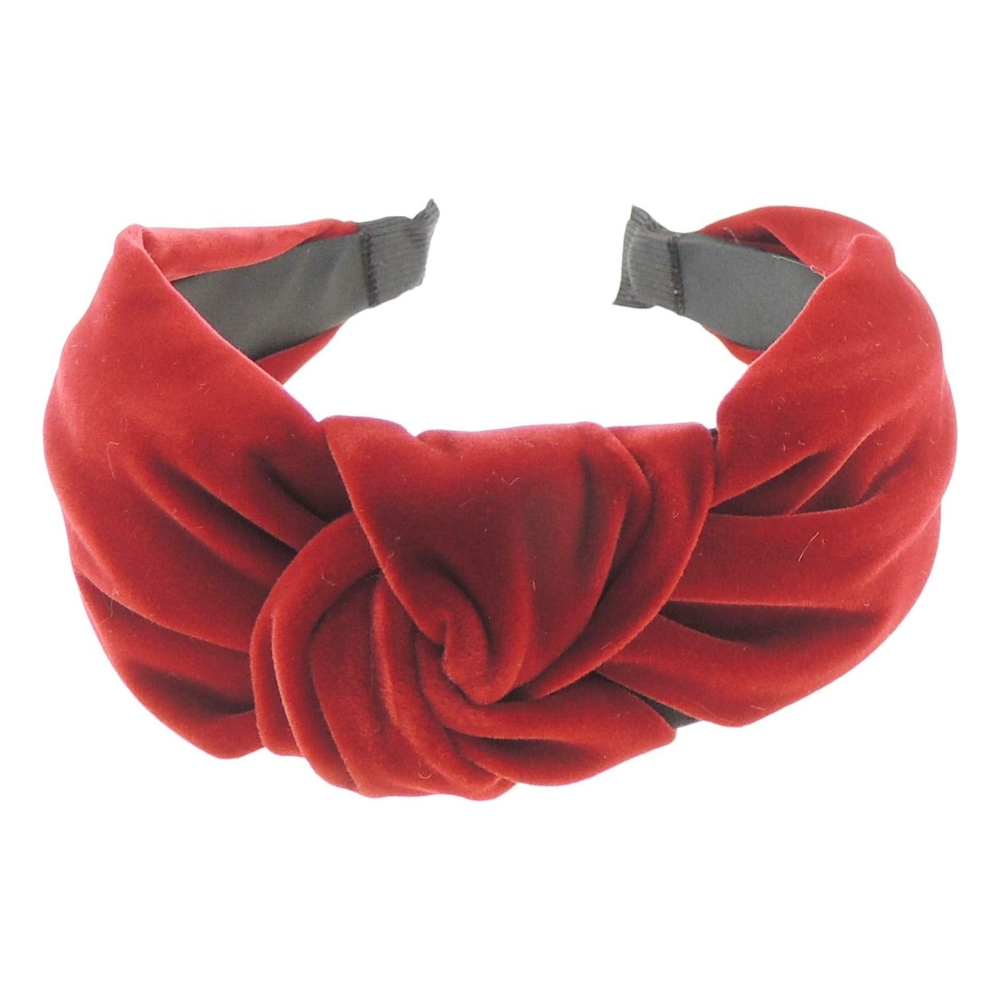 Womens Girls Wide Thick Knotted Top Knot Twist Twisted Velvet Turban Velvet Fabric Winter Accessory Wedding Guest Headpiece Formal Dance Christmas Party Birthday Headband Hair Alice Band (Burgundy)