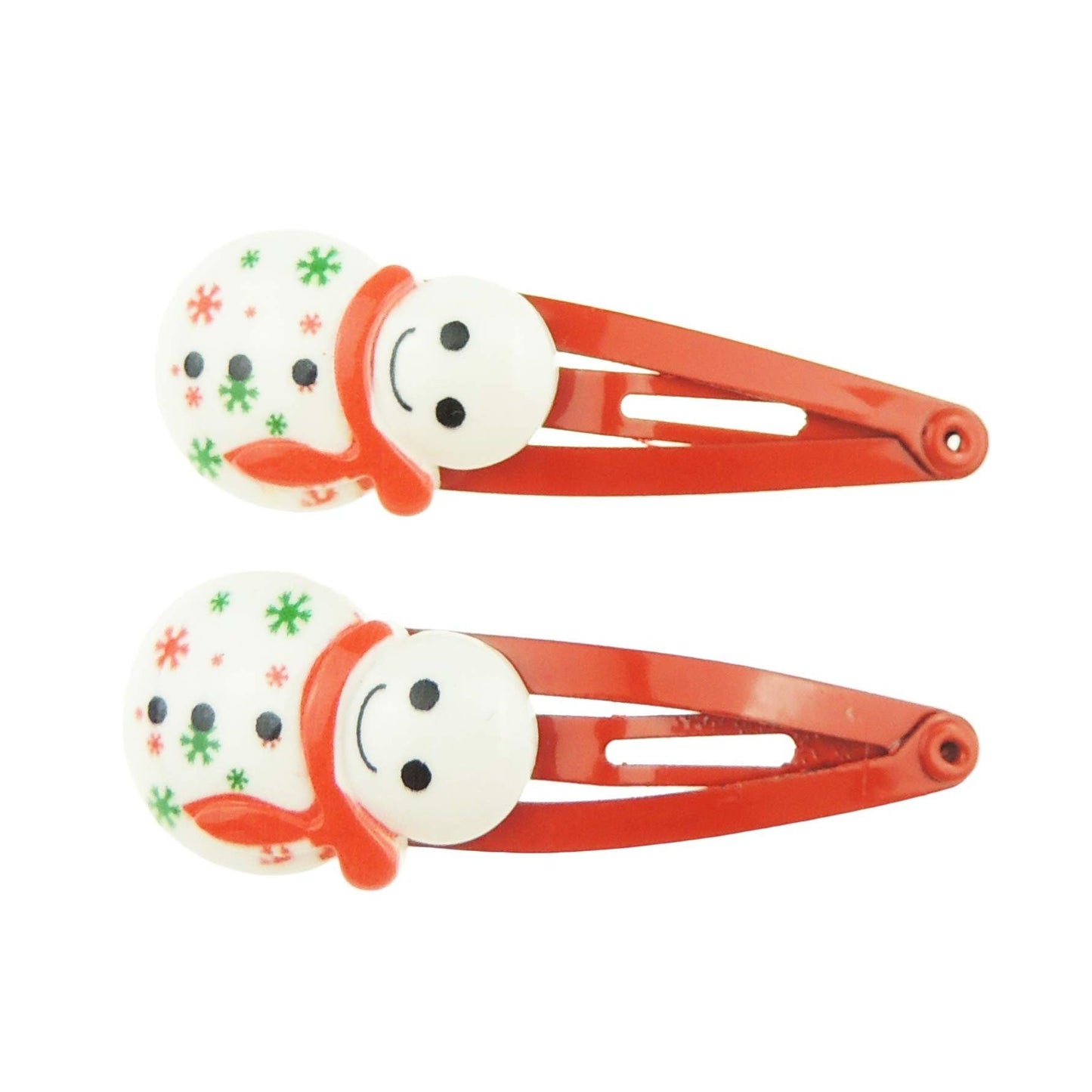 Girls Womens Toddler Baby Kids Christmas Snowman Santa School Clips Barrettes Bobbles Accessories Hair Sectioning Fine Thick Grips Slides Grips Clips Sleepies Snap Bendies SET of 2