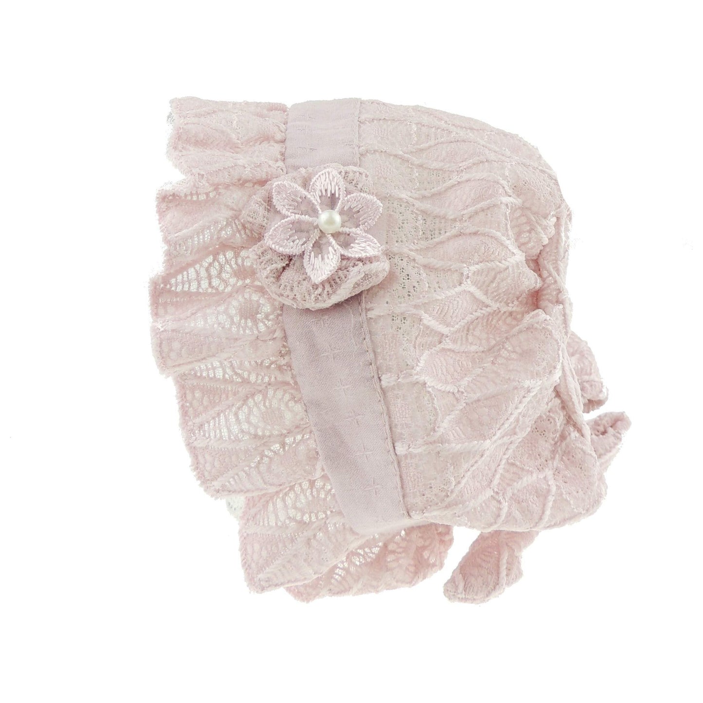 Cute Baby Girls Boys Kids Infant Newborn Toddler Lace Flower Embroidered Baptism Christening Occasion Bonnet Beanie Summer Beach Cap Sunhat Sun Protection Hat Cap 3 6 6 9 12 Months(Cream)