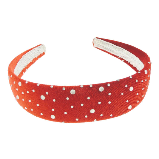 Sparkly Girls SMALL HEAD Women Velvet Winter Evening 3cm Winter Velvet Crystal Diamante Bling Wedding Party Birthday Christmas Bridesmaid Headband Alice Band Hair Accessories Hairband (Red)