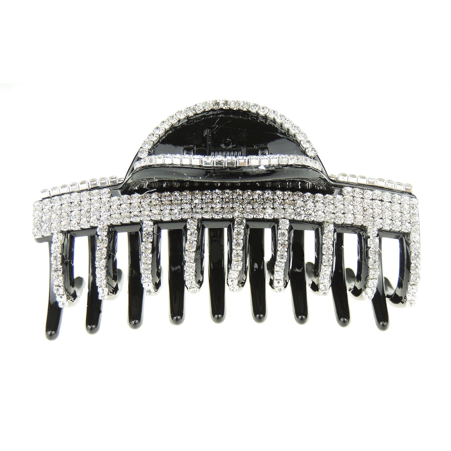 Extra Sparkly 10cm Diamante Crystal Evening Hair Claw Clamp Spaced Even Stripes