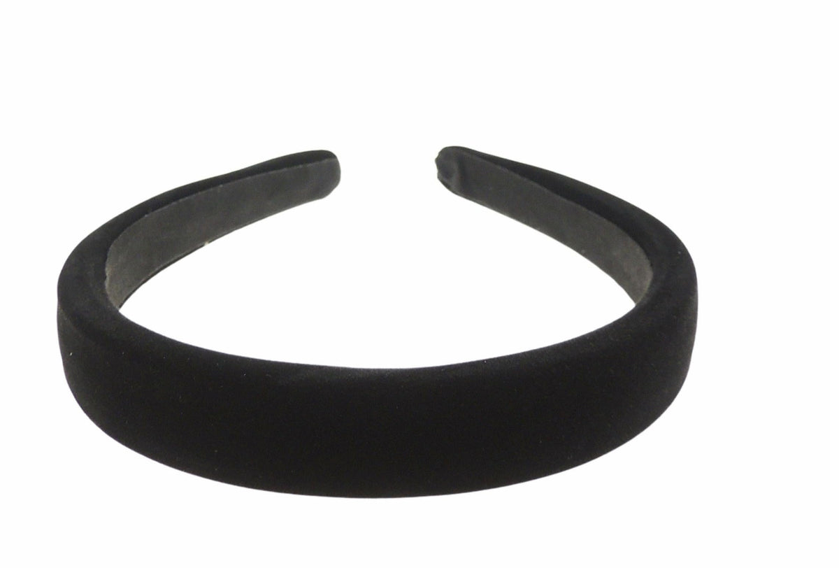 Womens 2cm Velour Puffy Occasion Wedding Bridal Party Birthday Christmas Evening Thick Bump Padded Velvet Hair Accessories Headband Alice Band
