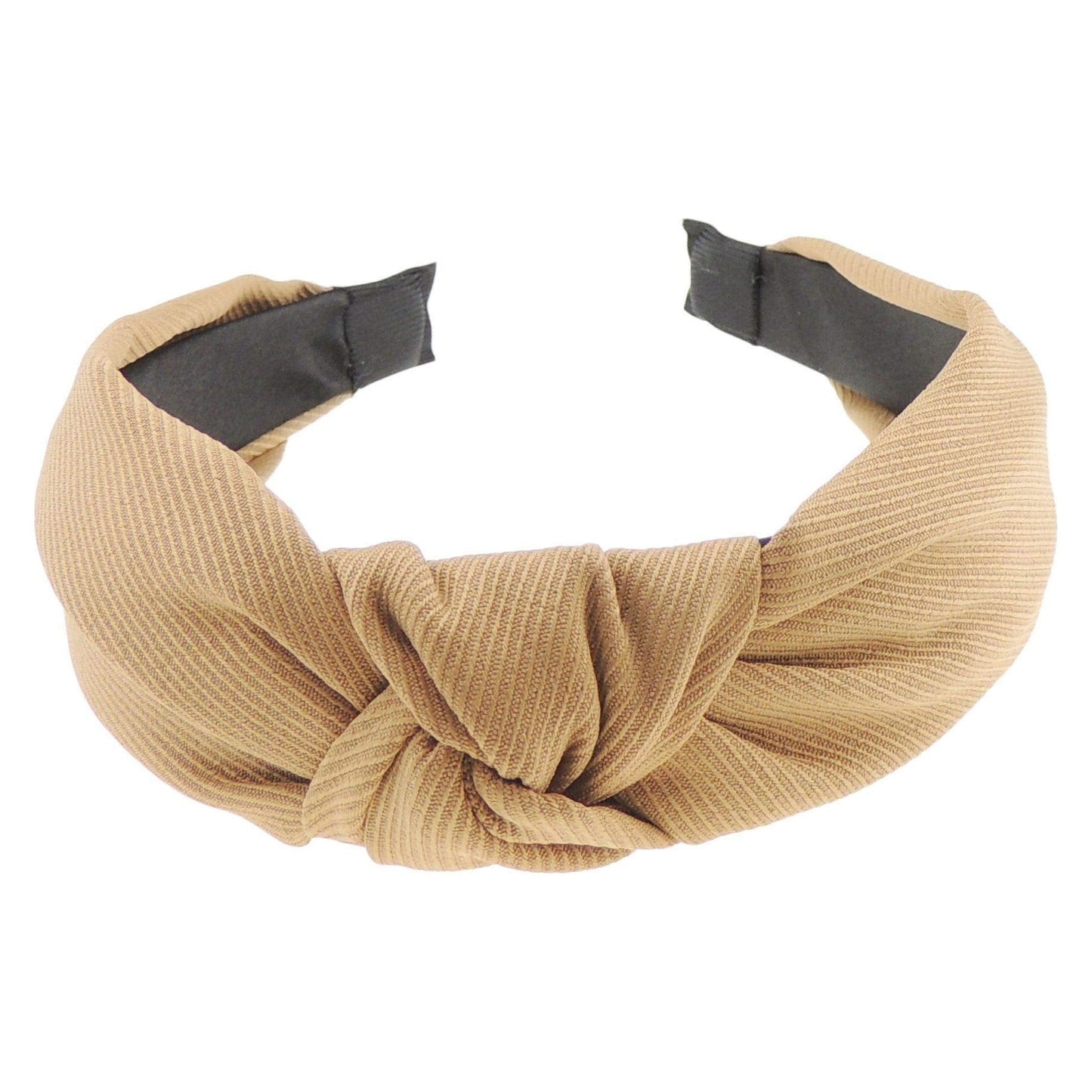Ladies Draped Chiffon Stripe Twist Knot Headband Alice Band (Navy)