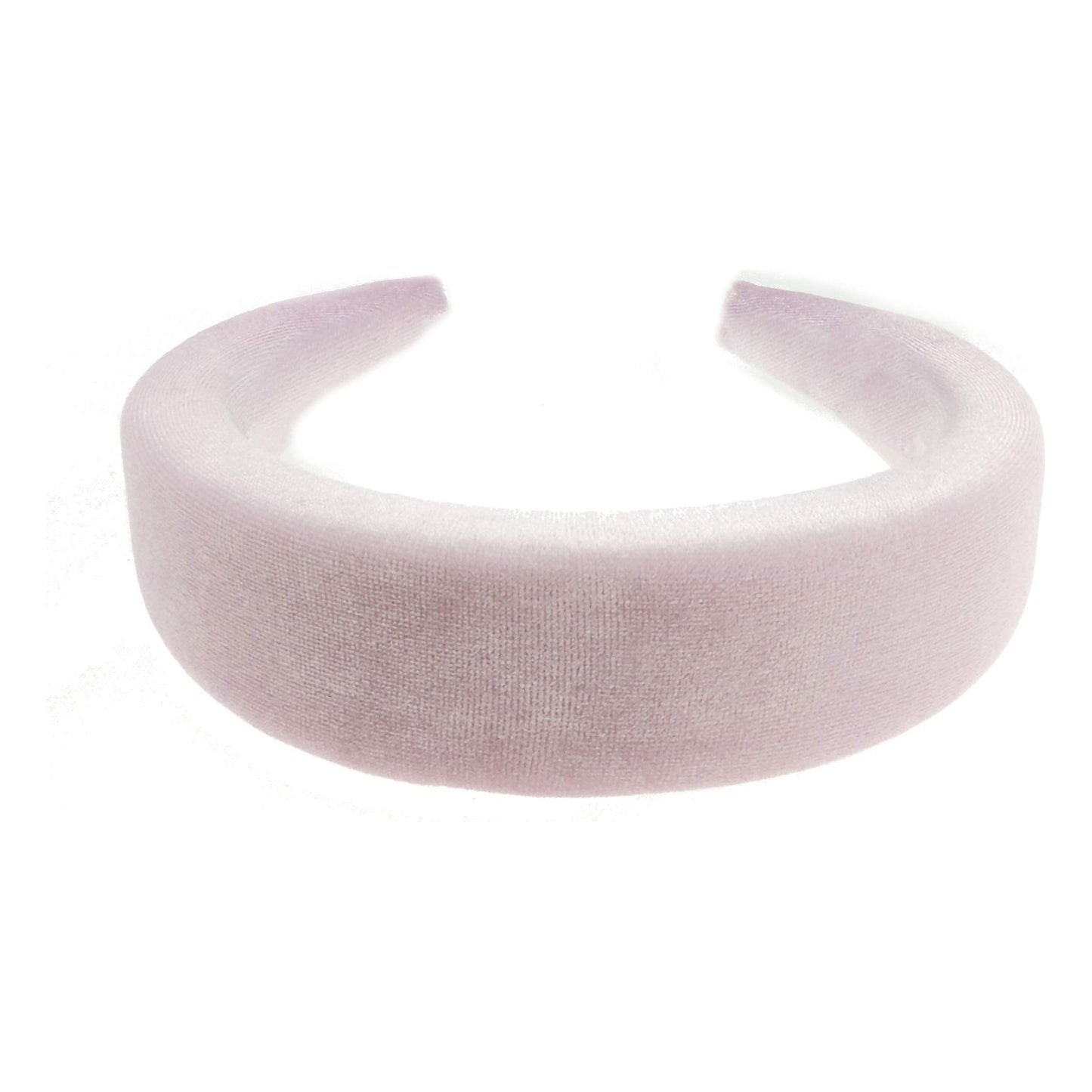 Ladies Girls Velvet Wide Padded Covered Headband Alice Band (Pale Orange)