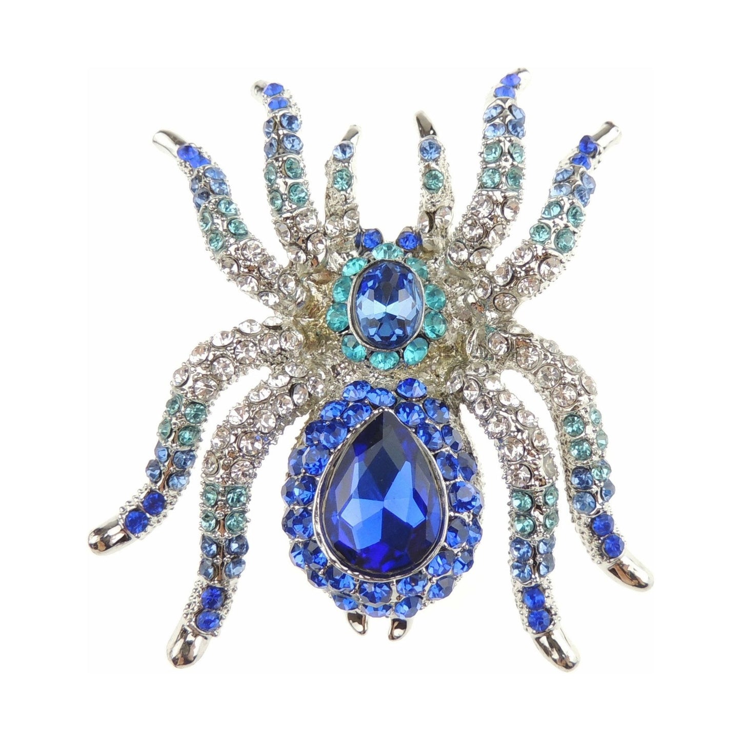Sparkly Womens Bridal Wedding Christmas Party Birthday Gift Scarf Mother Bride Groom Diamante Crystal LARGE Statement Brooch Badge Breastpin Corsage Pin Halloween Animal Insect Spider (Purple)