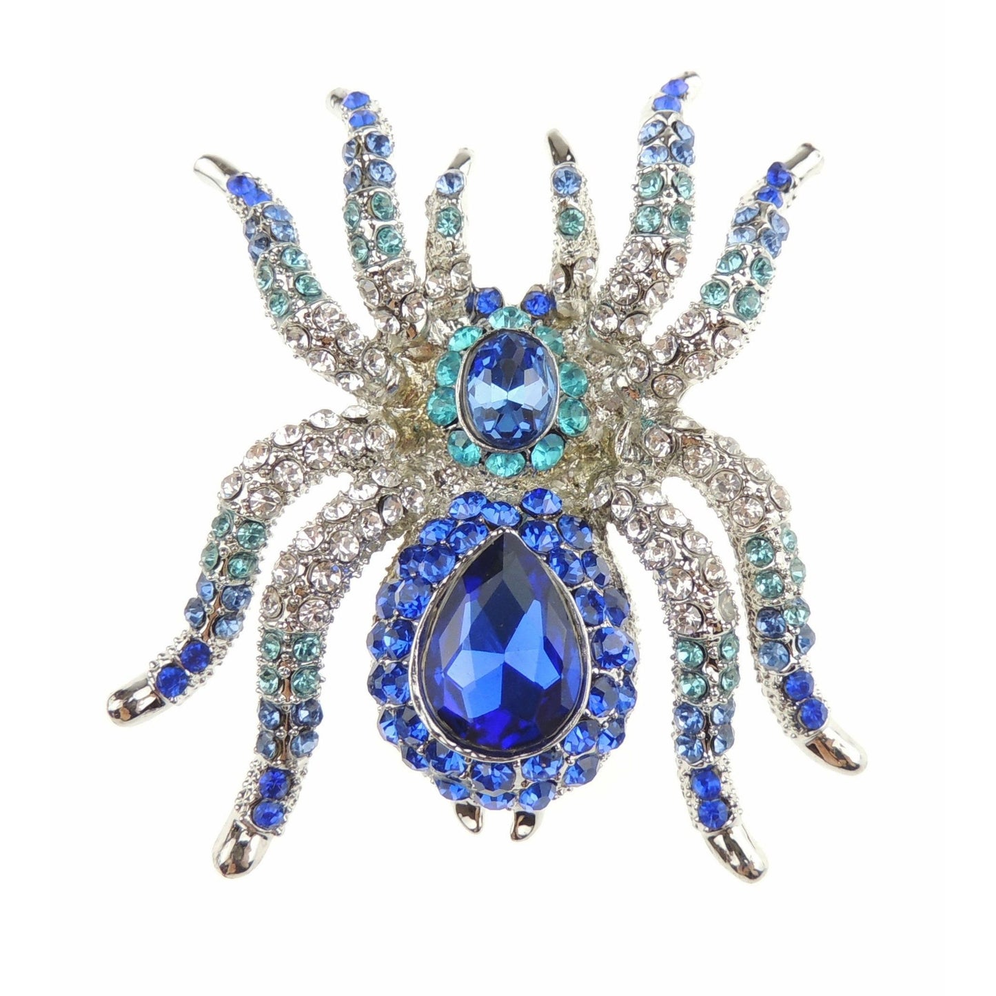 Sparkly Womens Bridal Wedding Christmas Party Birthday Gift Scarf Mother Bride Groom Diamante Crystal LARGE Statement Brooch Badge Breastpin Corsage Pin Halloween Animal Insect Spider (Purple)