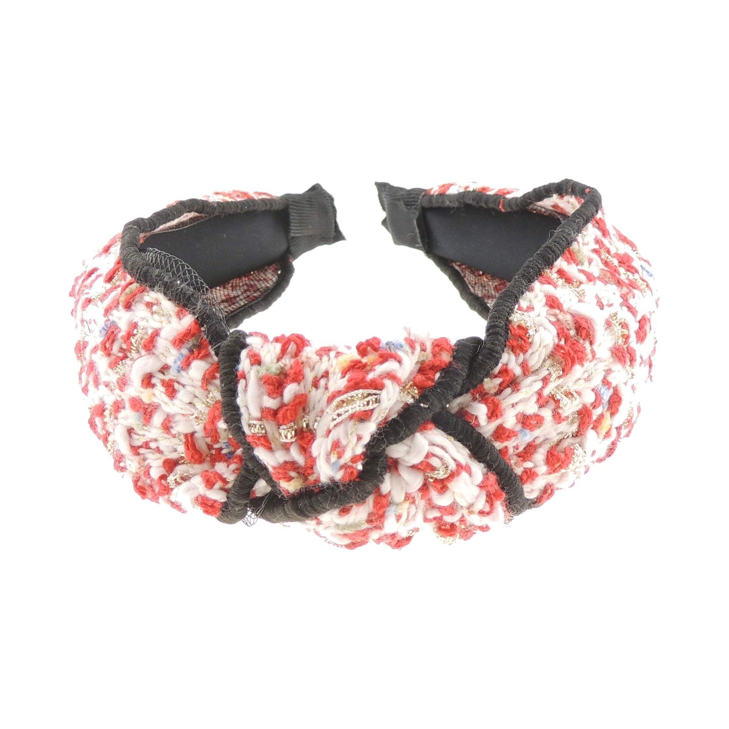 Ladies Knit Boucle Glitter Thread Tweed Top Knot Winter Headband Alice Band