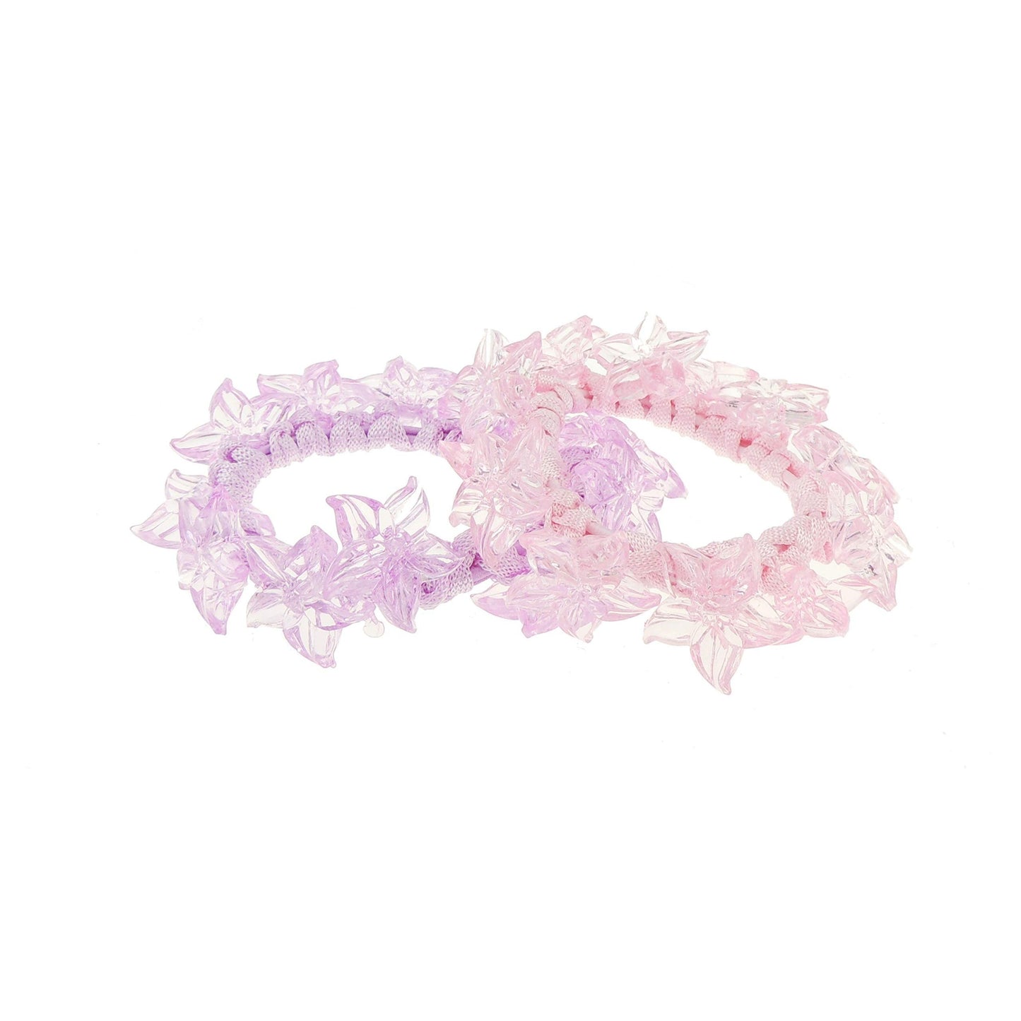 Pastel Sleep Christmas Birthday Wedding Bridesmaid Party Ponio Tie Elastic Accessories Bobbles Ponytail Holder Band Hair Scrunchie Princess Ballet Beaded Flower School SET of 2