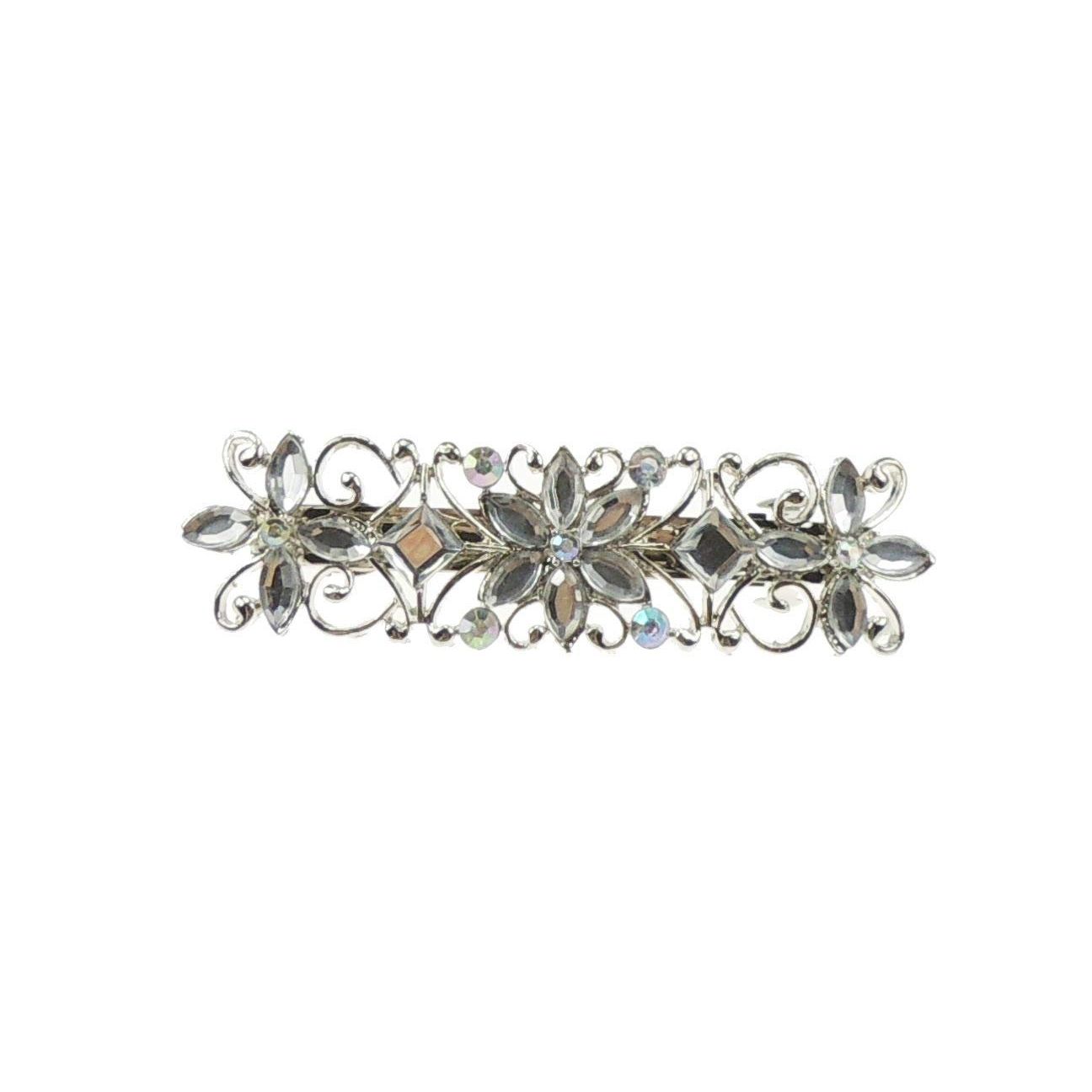 Ladies 10cm Sparkly Evening Crystal Hair Barrette Clip