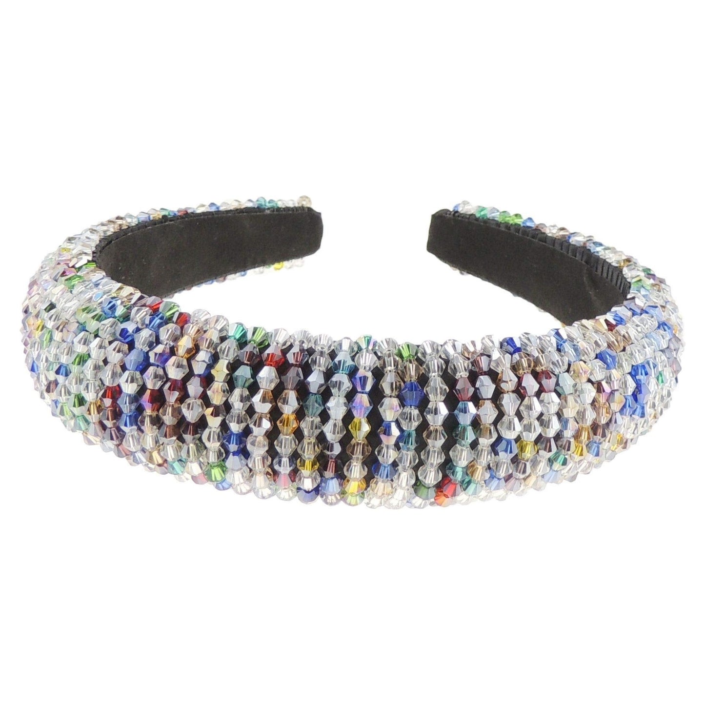 Womens Occasion Wedding Bridal Evening Embellished Crystal Beaded Jewelled Bump Formal Party Padded Sparkly Hair Headband Alice Band