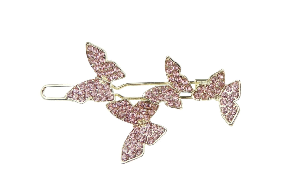 Womens Girls Sparkly Rhinestone Jeweled Crystal Diamante Party Birthday Christmas Bridal Wedding Accessories Slides Hairpin Hair Clips Grips Bobby Pins Butterflies