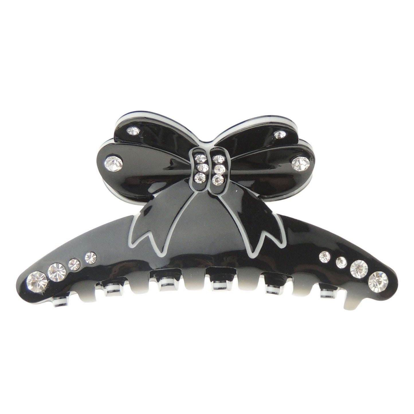 Womens Girls Crystal Rhinestone Luxury Diamante Bulldog Wave Jaw Clip Octopus Clamp Grip Bridal Wedding Party Birthday Christmas Summer Styling Short Long Hair Bow