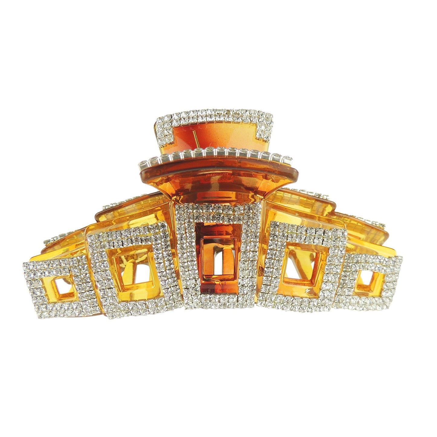 Extra Sparkly Large 11.5cm Diamante Crystal Evening Hair Claw Clamp Squares