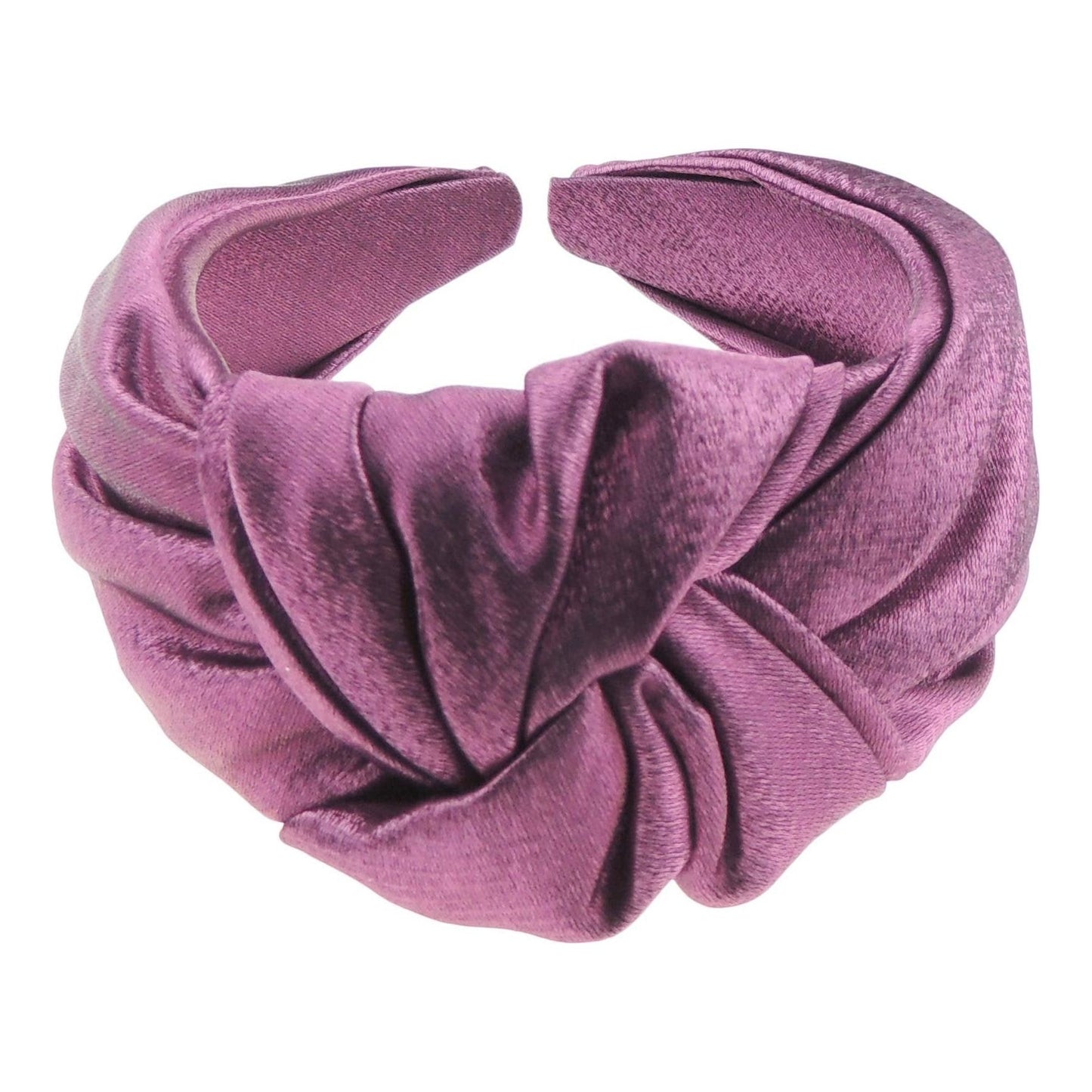 Womens Luxury Evening Fancy Knot Twist Twisted Turban Wide Thick Formal Boho Vintage Headband Alice Band Hair Hairband Wedding Bridesmaid Party Metallic Shimmer Chiffon (Gold)