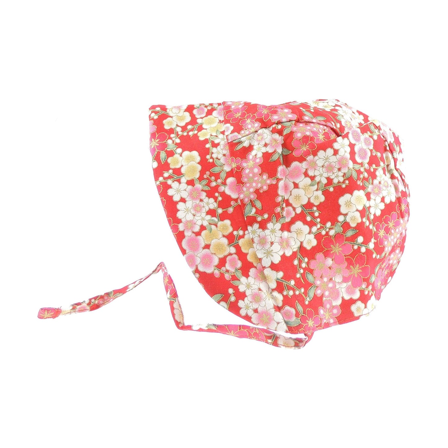 Glamour Girlz Cute Baby Girls Kids Newborn Cotton Broderie Anglais Pattern Poke Brim Retro Bonnet Beanie Bucket Summer Beach Sunhat Sun Hat (Red Floral)