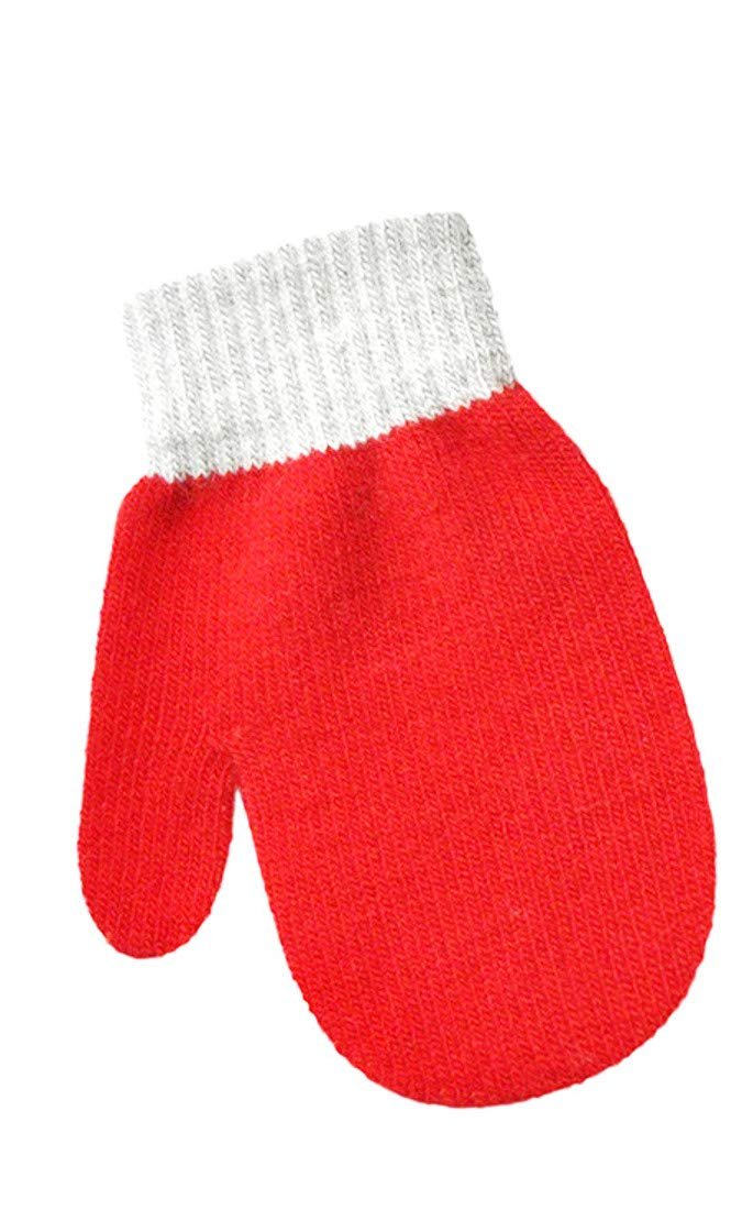 Soft Baby Girls Boys Kids Toddler Children Babies Knit Fleece Thermal Warm Winter Outdoor Stay On Gloves Plain Colour Mitts Mittens 6 9 Months 1 2 Years (Orange)