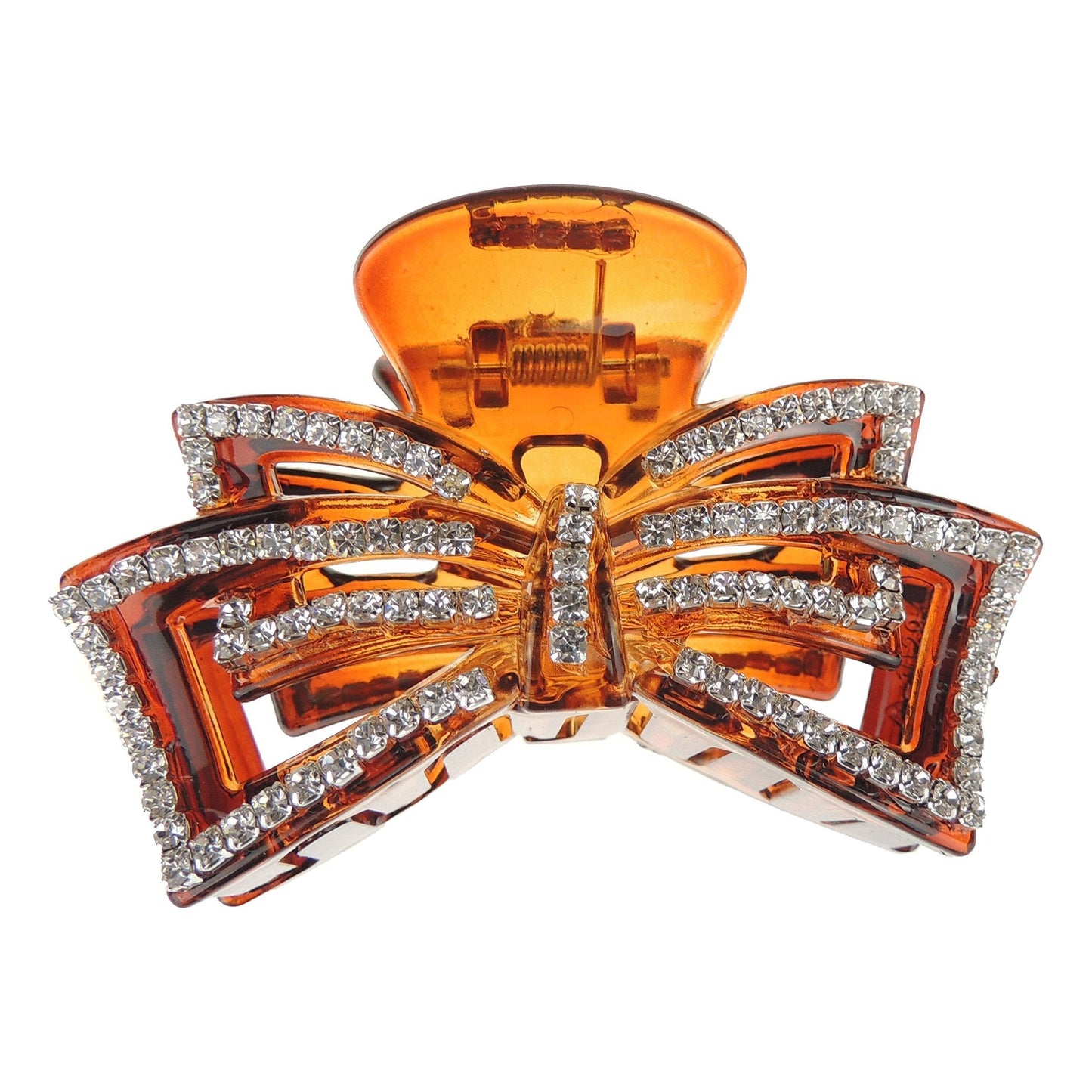 Extra Sparkly Diamante Crystal Evening Ladies 9cm Hair Claw Clamp Straight Bow