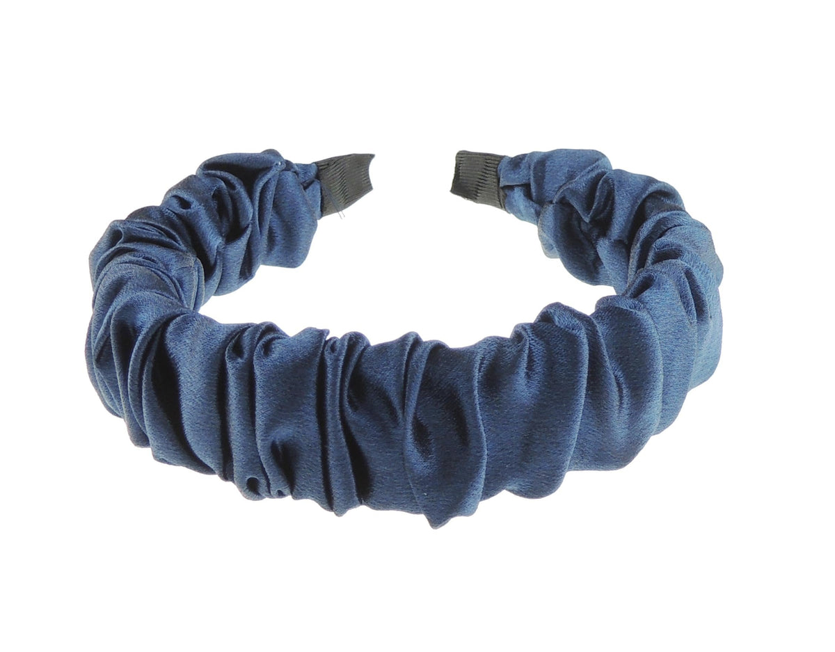 Ladies Wide Gathered Baggy Satin Covered Headband Alice Band New