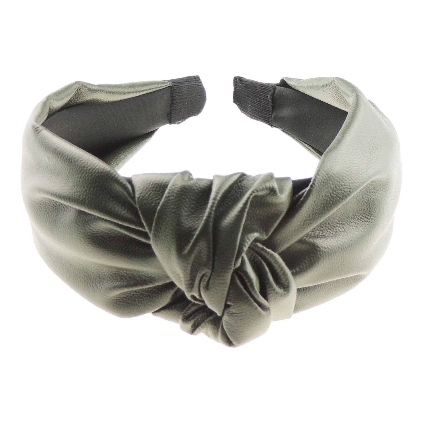 Womens Vegan Faux Leather Wide Top Knot Fabric Turban Evening Boho Retro Funky Vintage Headband Alice Band Hair Hairband For Christmas Birthday Wedding