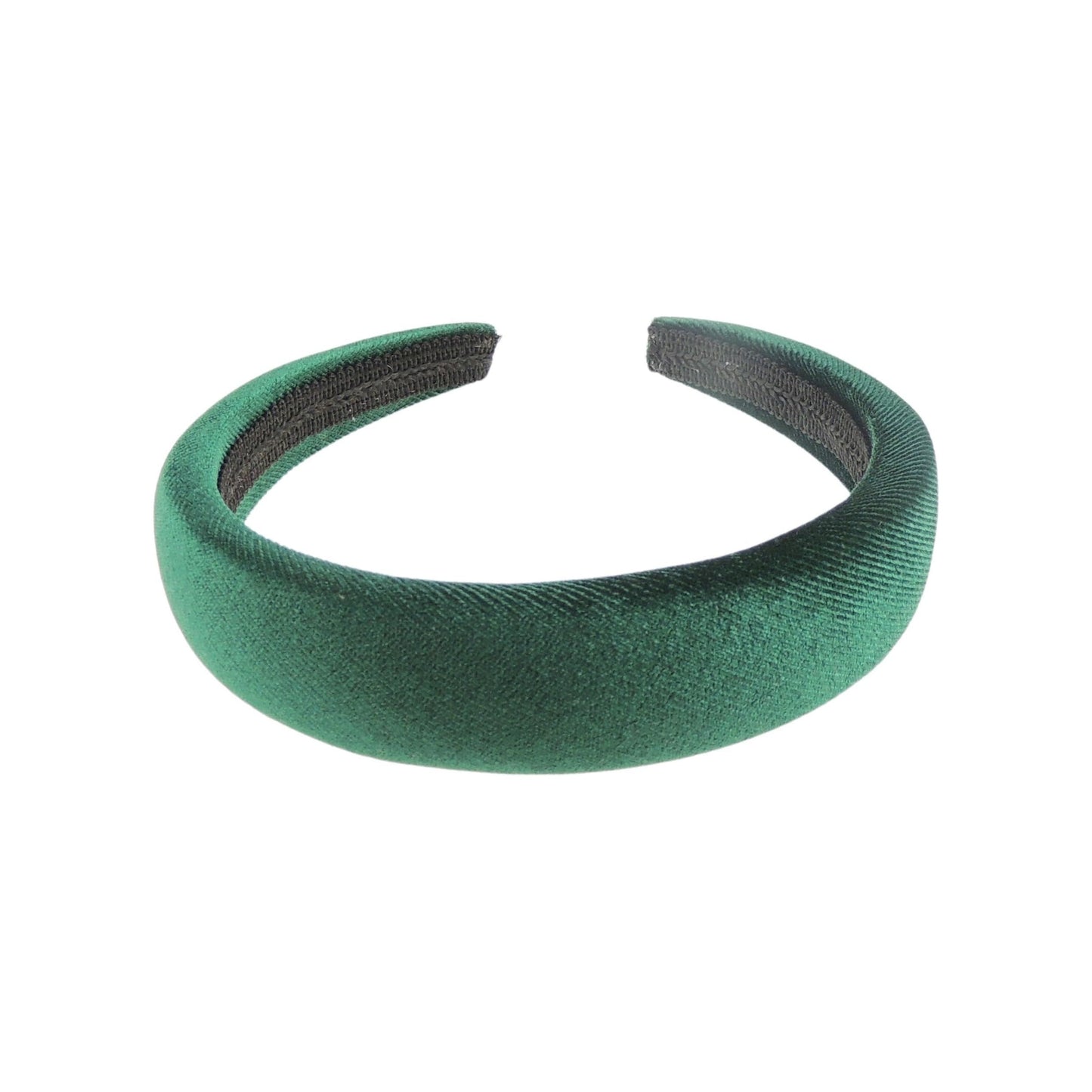 Womens Luxury Slightly Padded Puffy Velvet Flat Winter Evening Wedding Party Birthday Bridal Christmas Birthday Bridesmaid Headband Alice Band Hair Accessories Hairband (Emerald, One Size)