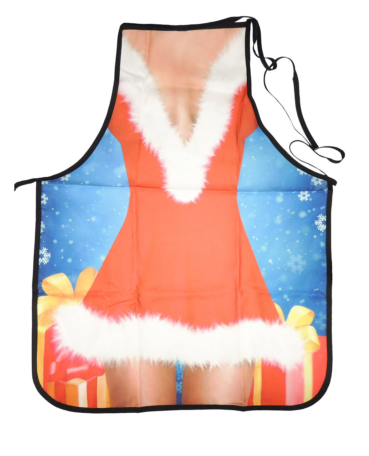 Glamour Girlz Mens Womens Chef Kitchen Cooking Baking BBQ Rude Joke Naughty Funny Novelty Present Stag Do Party Gift Pinny Pinafore Apron Birthday Christmas Sexy Mrs Santa Claus Red Dress