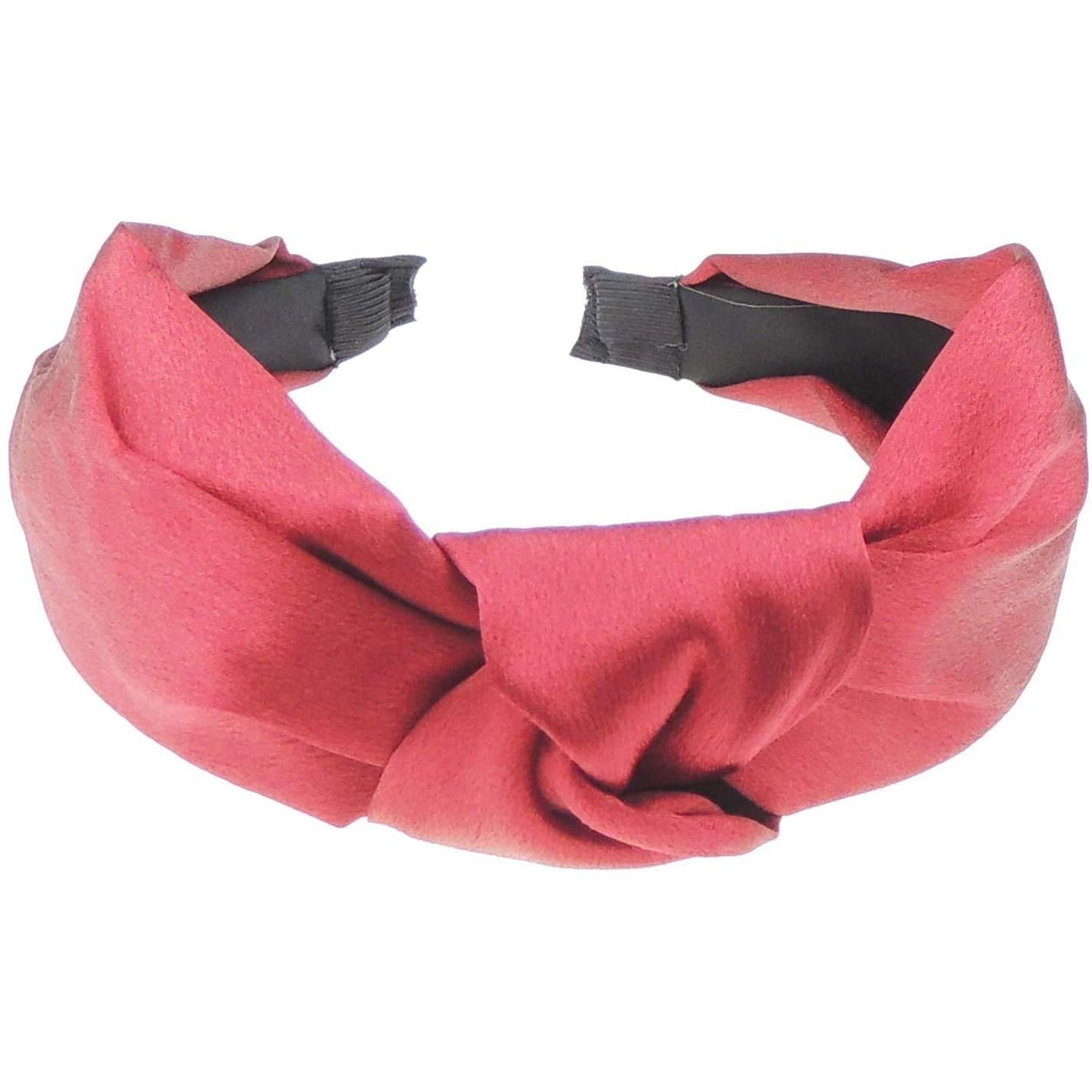 Womens Satin Evening Fancy Knot Twist Twisted Turban Wide Thick Formal Boho Vintage Headband Alice Band Hair Accessories Hairband Christmas Wedding Bridesmaid Party Top Knotted