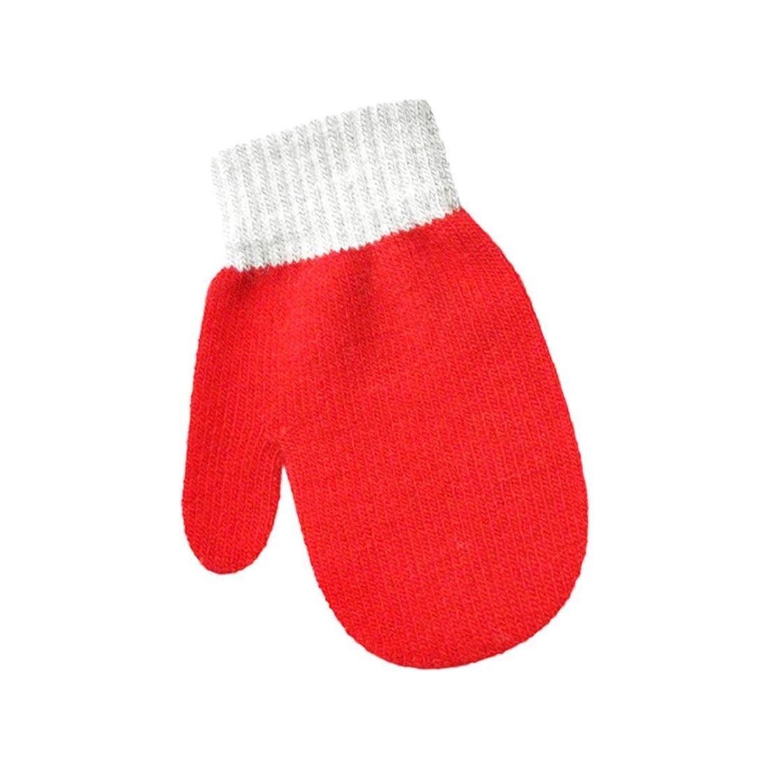Soft Baby Girls Boys Kids Toddler Children Babies Knit Fleece Thermal Warm Winter Outdoor Stay On Gloves Plain Colour Mitts Mittens 6 9 Months 1 2 Years (Orange)