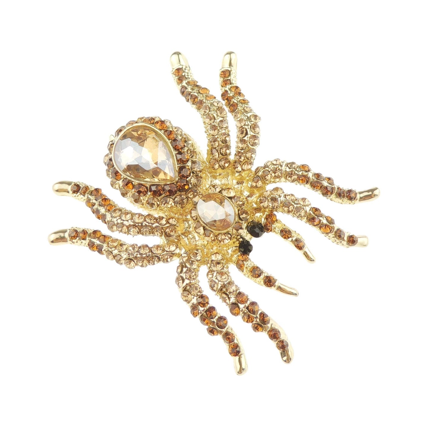 Sparkly Womens Bridal Wedding Christmas Party Birthday Gift Scarf Mother Bride Groom Diamante Crystal LARGE Statement Brooch Badge Breastpin Corsage Pin Halloween Animal Insect Spider (Purple)