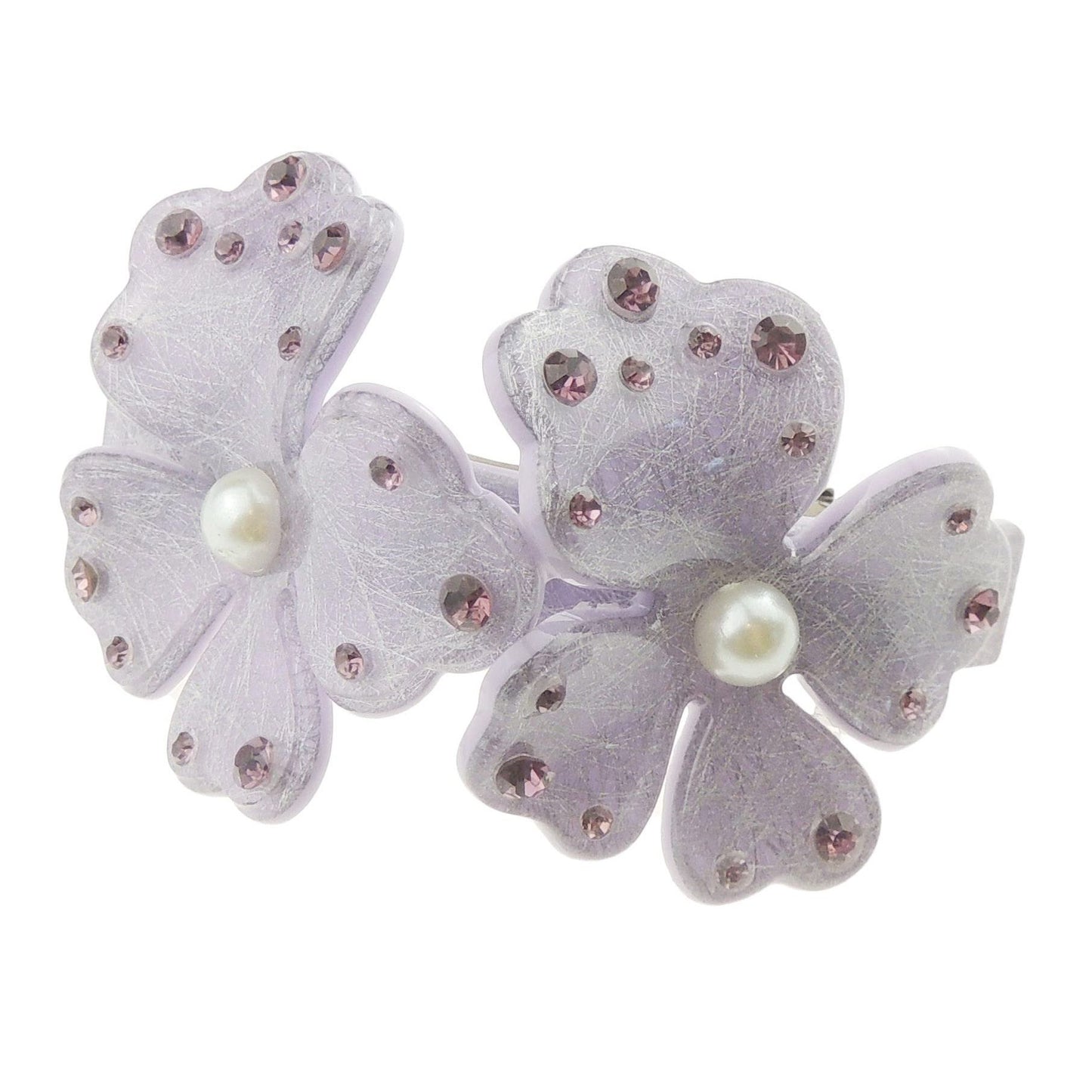 Womens Girls Crystal Rhinestone Diamante Wedding Bridal Party Evening Ponytail Fine Hair Accessories Formal Occasion Barrette Hairpin Grip French Spring Clip Faux Pearl Flower Floral Daisy (Dark Blue)