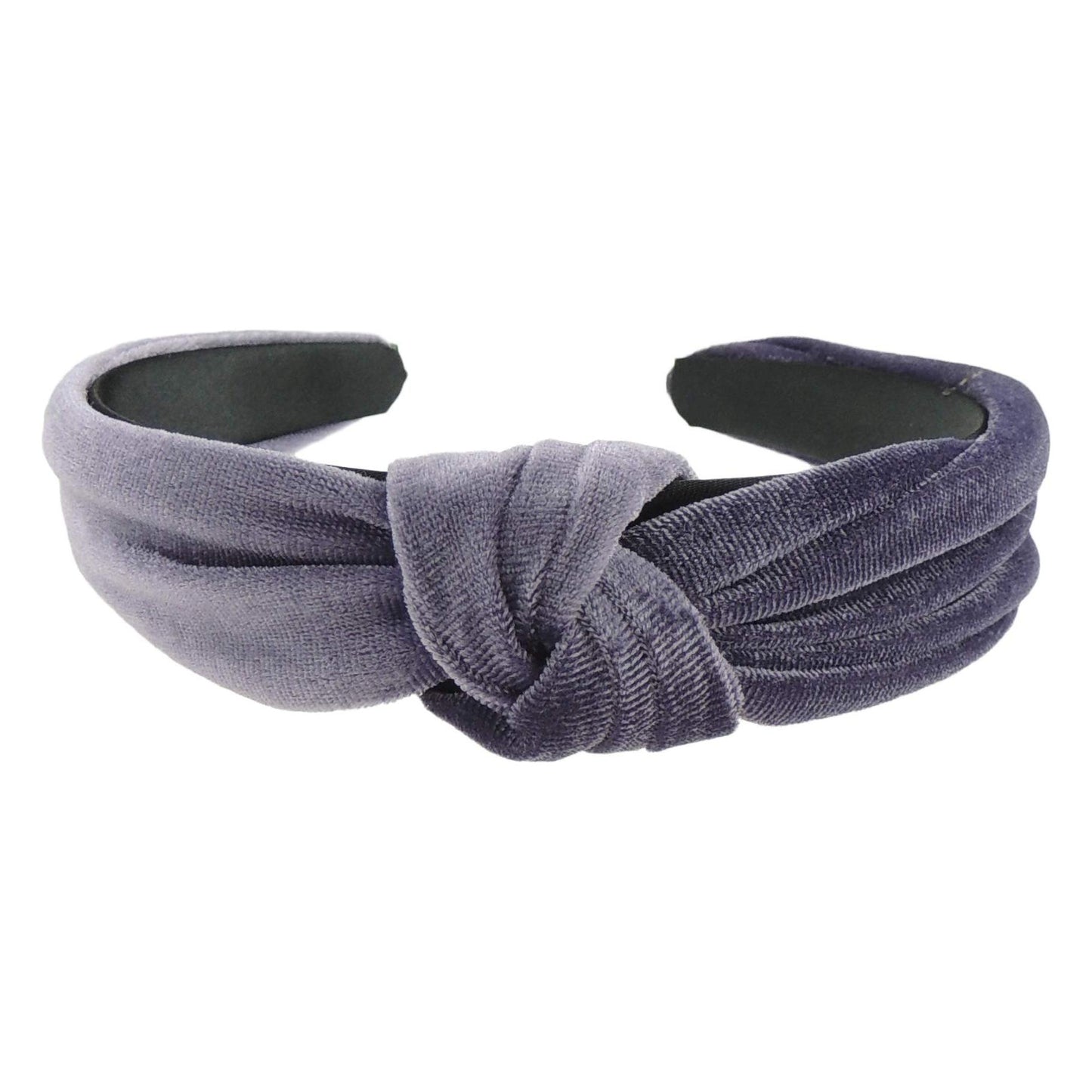SMALL HEAD Womens Girls Velvet Knotted Top Knot Twist Twisted Turban Fashion Formal Evening Boho Vintage Headband Alice Band Hair Accessory Hairband Birthday Wedding Guest Bridesmaid (Purple)